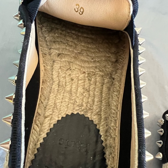Christian Louboutin Espaboat Navy Espadrille Spiked Shoes 39 - Picture 13 of 16